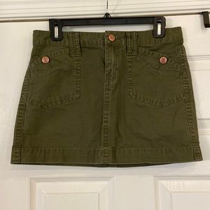 Olive green mini skirt